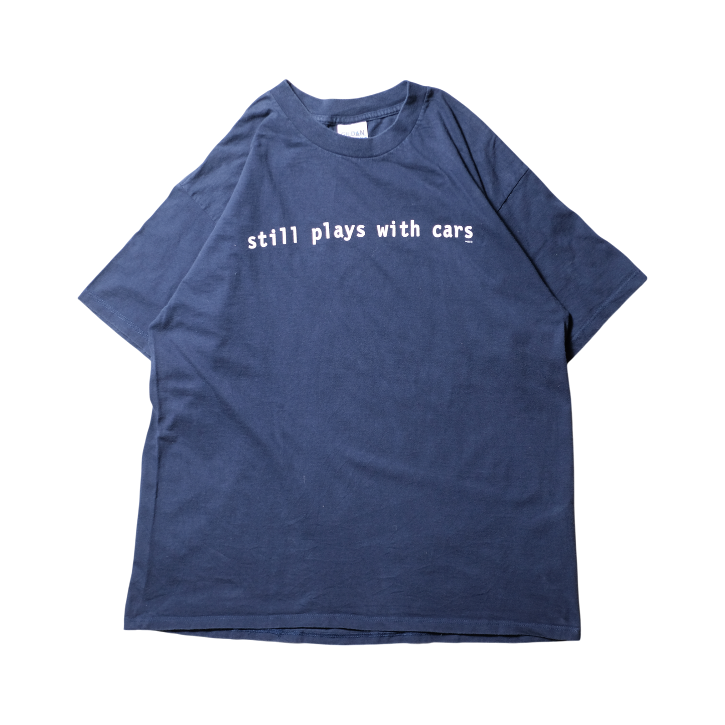 90s Message Tee "still plays with cars"⠀