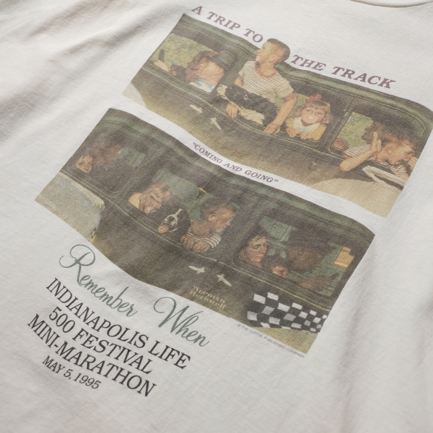 90s L/S Art Tee "going and coming" -Norman Rockwell-