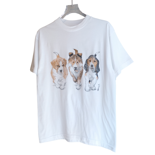 90s-00s Dog Art Tee -©trans tech-