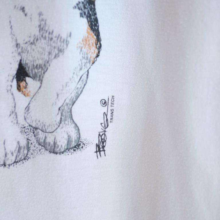 90s-00s Dog Art Tee -©trans tech-