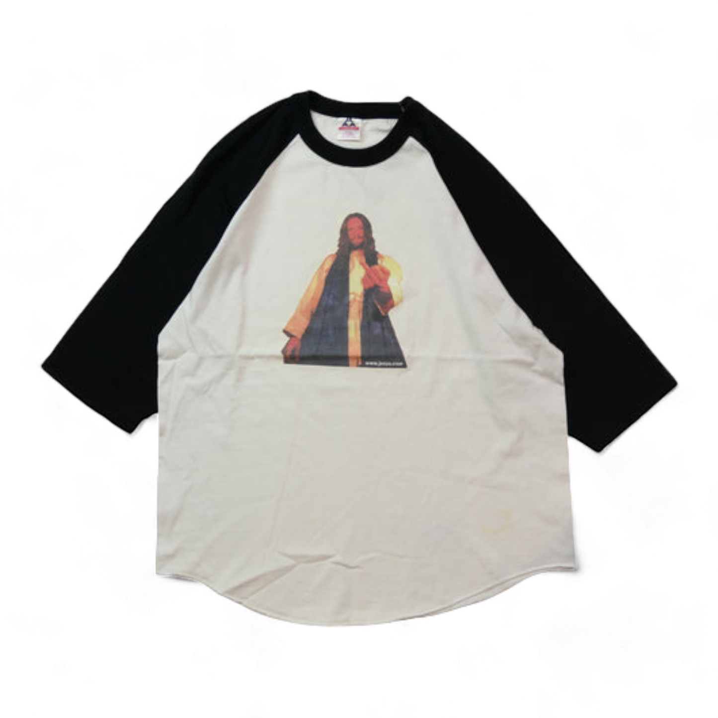 VINTAGE 90s XL Raglan Sleeves Message Tee -JESUS HATES YOU-