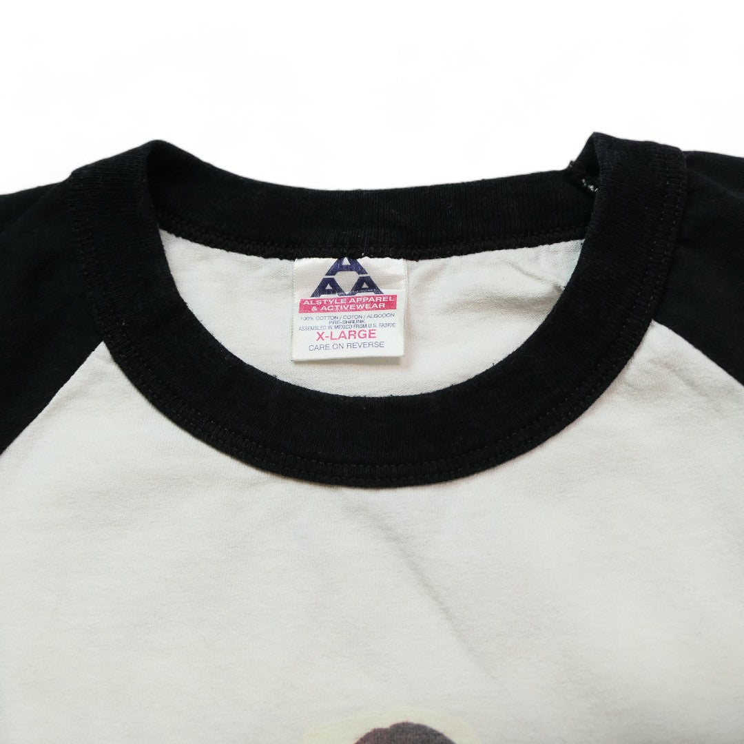 VINTAGE 90s XL Raglan Sleeves Message Tee -JESUS HATES YOU-