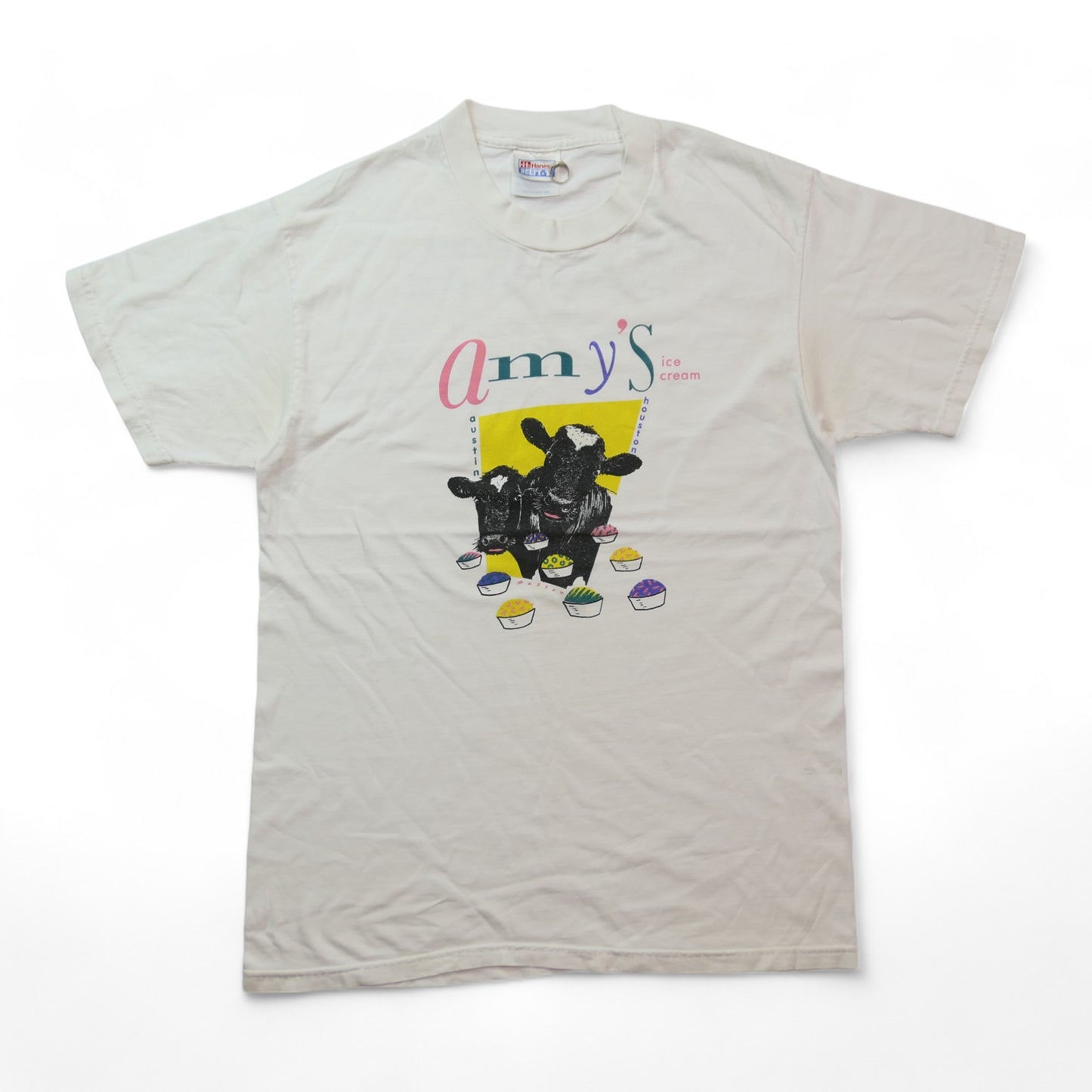 VINTAGE 90-00s L-XL Promotion Tee -amy's ice cream-