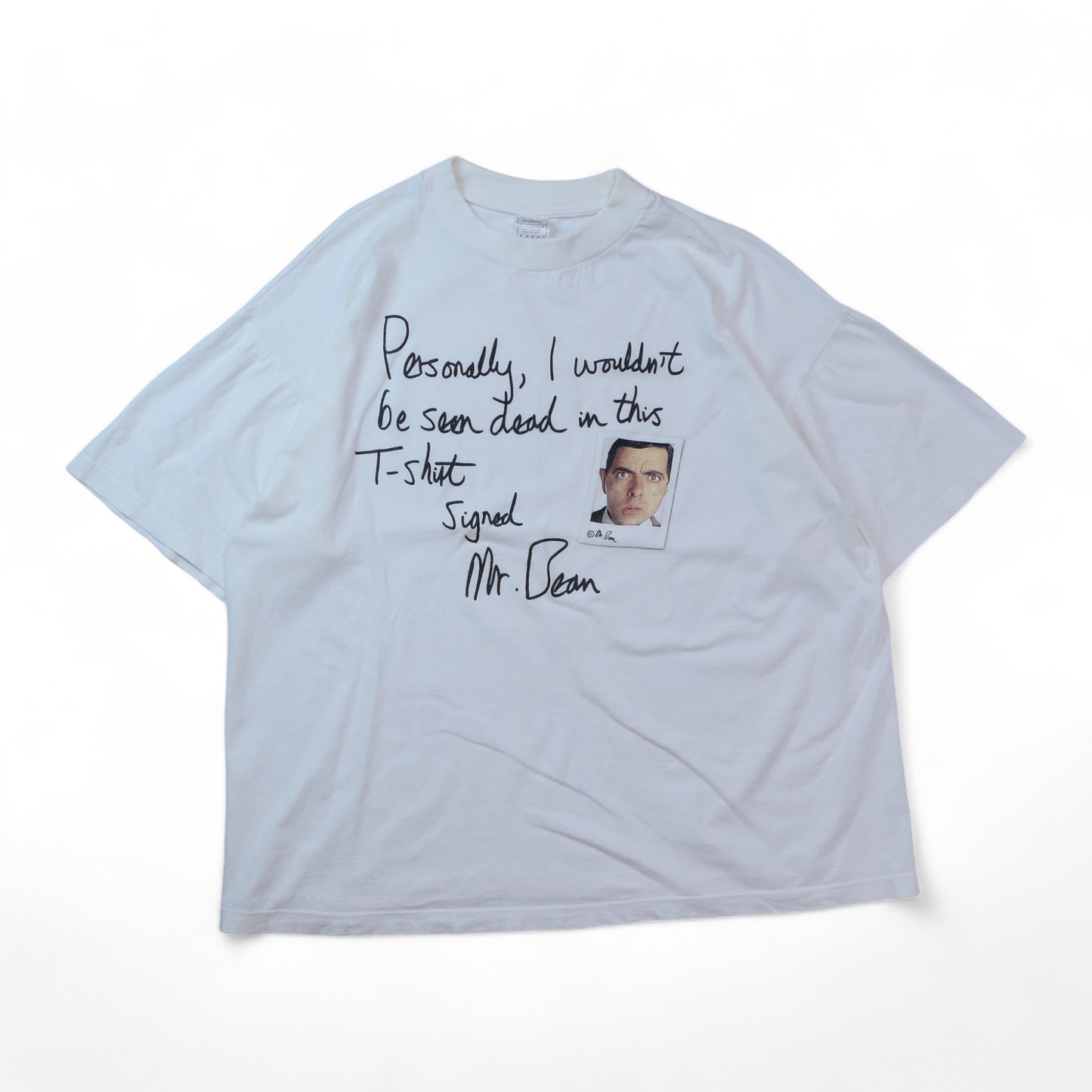 VINTAGE 90s XL Message Tee -Mr.Bean-
