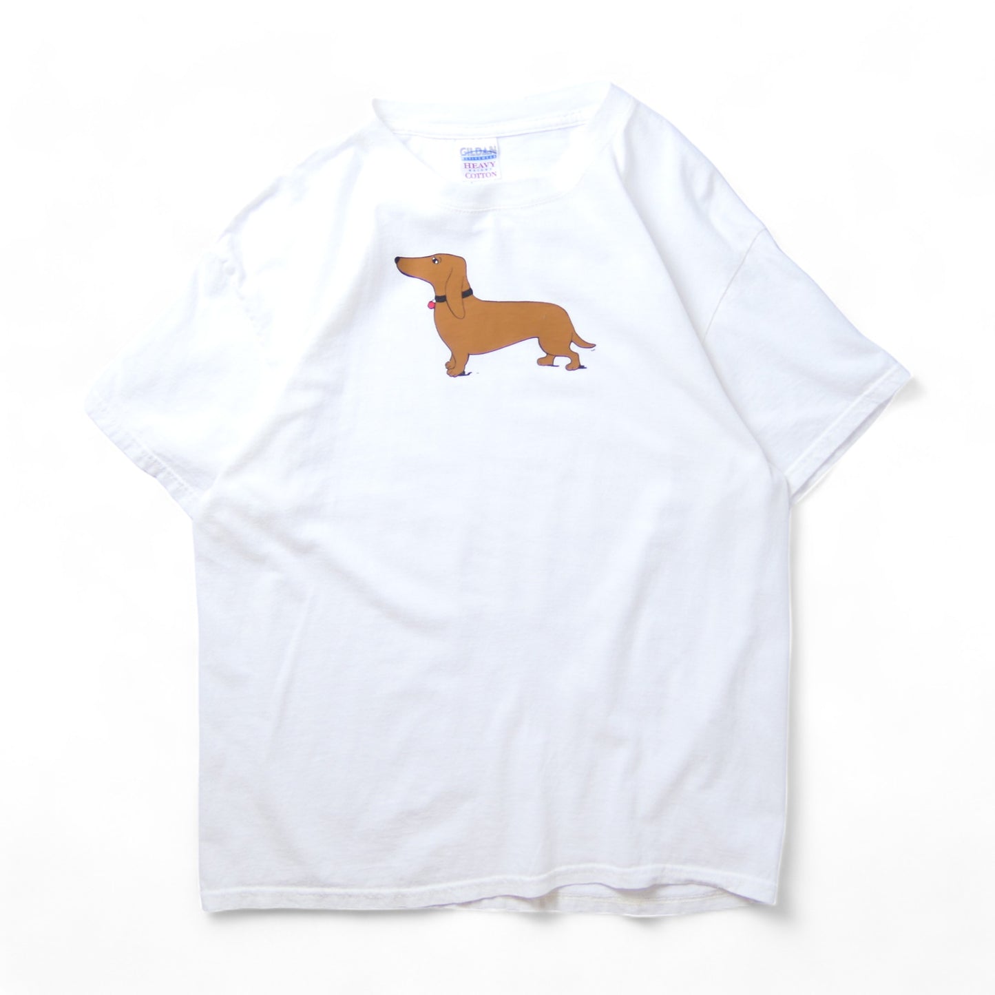VINTAGE 90-00s L Dog Tee -dachshund-