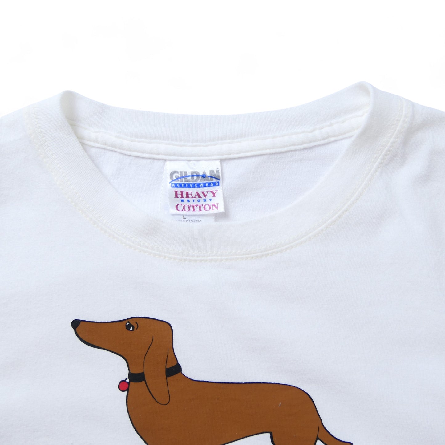 VINTAGE 90-00s L Dog Tee -dachshund-