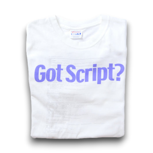 VINTAGE 90-00s M-L Promotion Tee "got script?" -Sun microsystems-