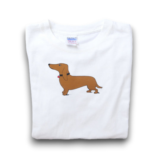 VINTAGE 90-00s L Dog Tee -dachshund-