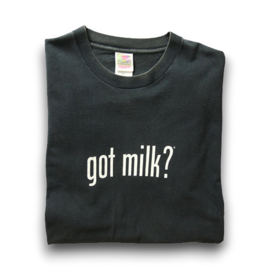 VINTAGE 90s XL Message Tee -got milk?-