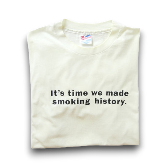 VINTAGE 90s XL Message Tee -Smoking History-