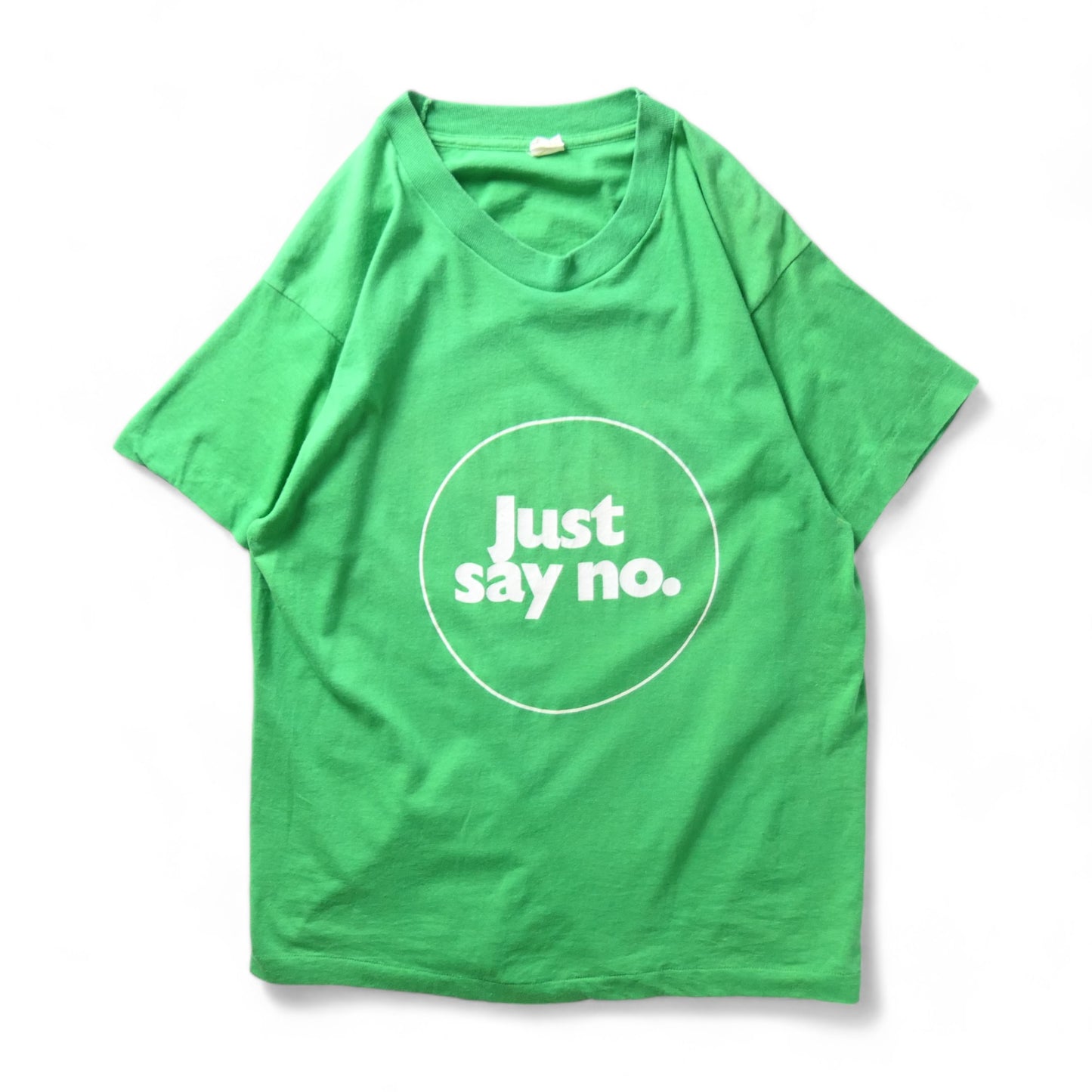 VINTAGE 90s L Message Tee -JUST SAY NO-