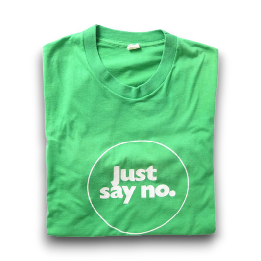 VINTAGE 90s L Message Tee -JUST SAY NO-