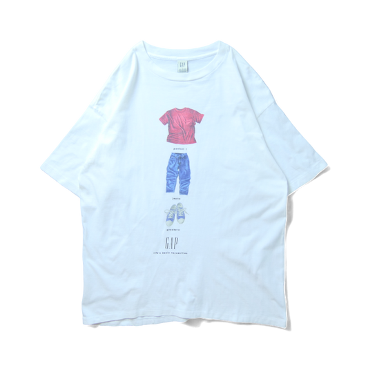 VINTAGE 90s L-XL Design Tee -GAP-