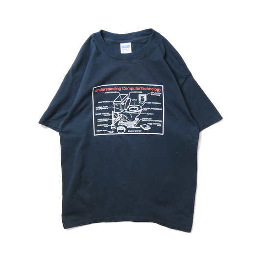VINTAGE 90-00s M Art Tee -Computer × Toilet-