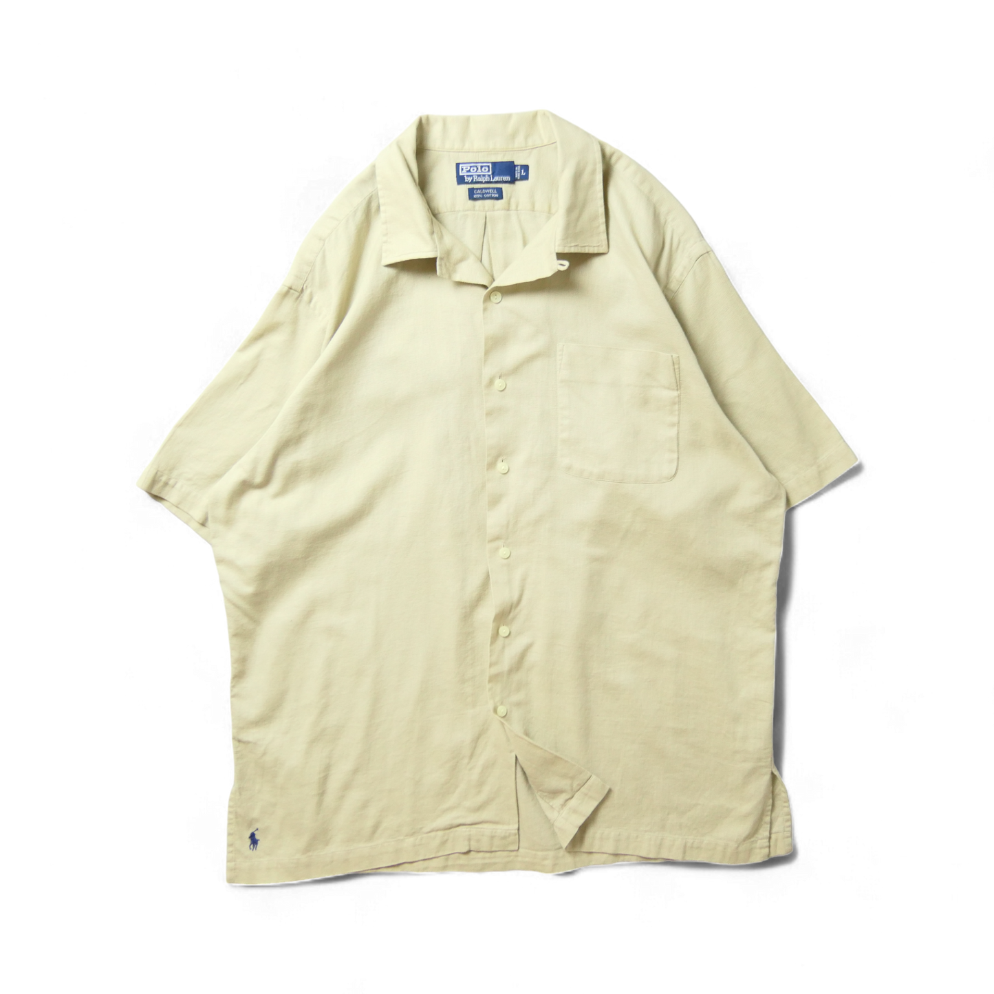 VINTAGE 90s L H/S Open Collar Shirt "CALDWELL" -RalphLauren-