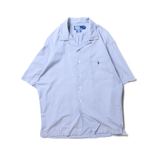 VINTAGE 90s M H/S Open Collar Shirt "CALDWELL" -RalphLauren-