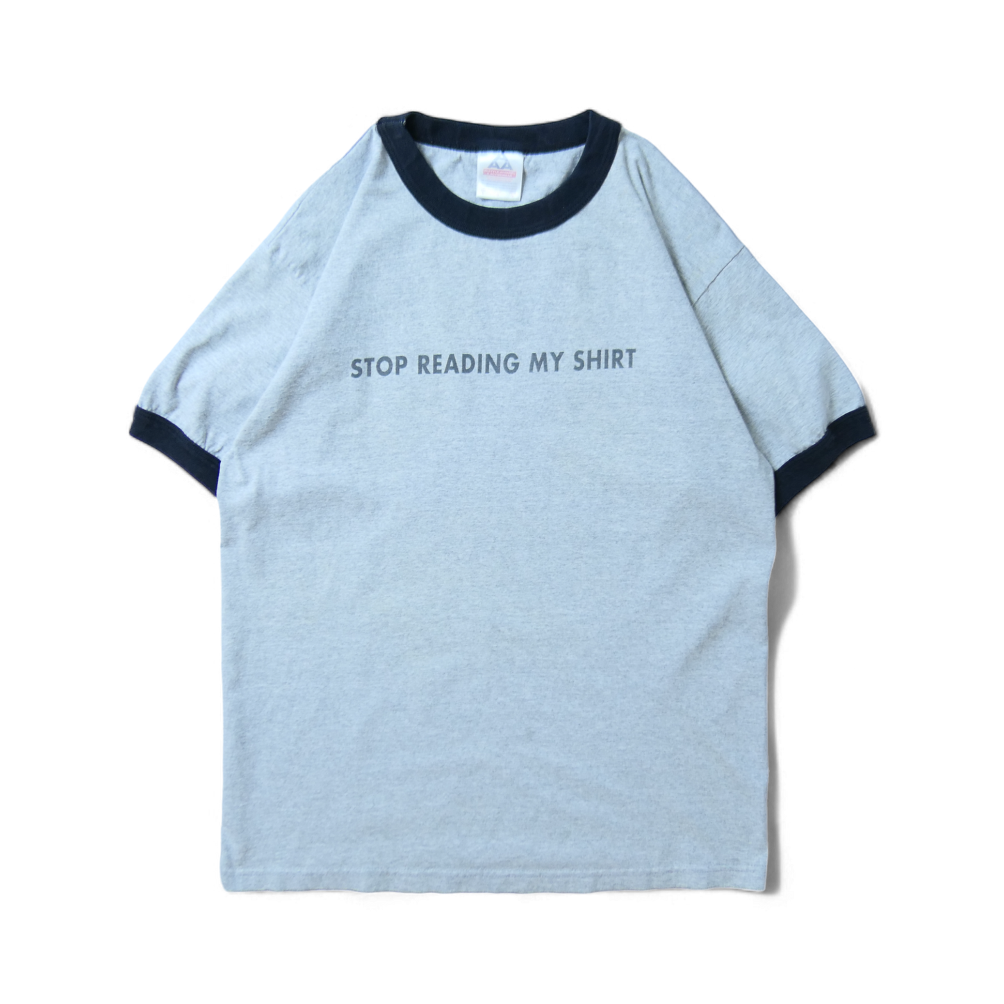 VINTAGE 90s L Message Tee -STOP READING MY SHIRT-