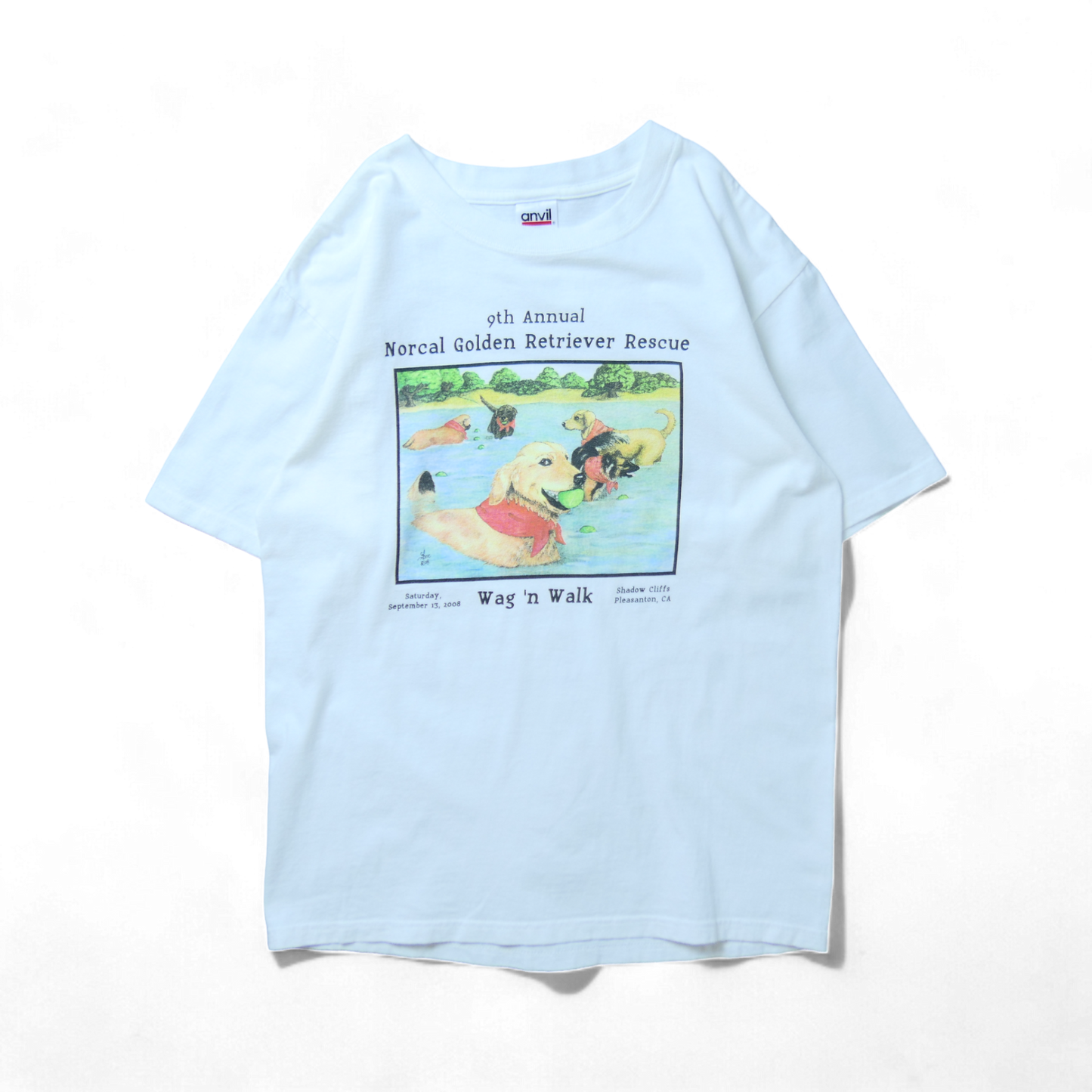 VINTAGE 00s M Promotion Tee -Norcal Golden Retriever Rescue-