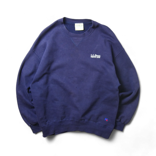 VINTAGE 80s XL Logo Sweat -L.L.Bean × Russell Athletic-