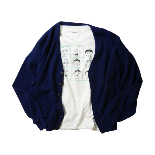 VINTAGE 70s XL Acrylic Knit Cardigan -Sears-