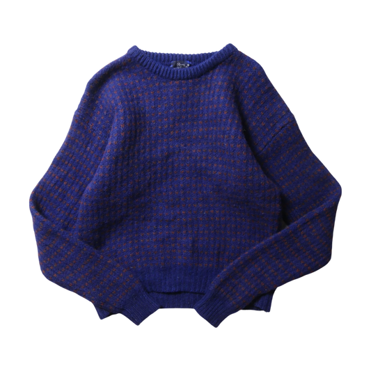 VINTAGE 80s L-XL Bird's Eye Knit Sweater -Woolrich-