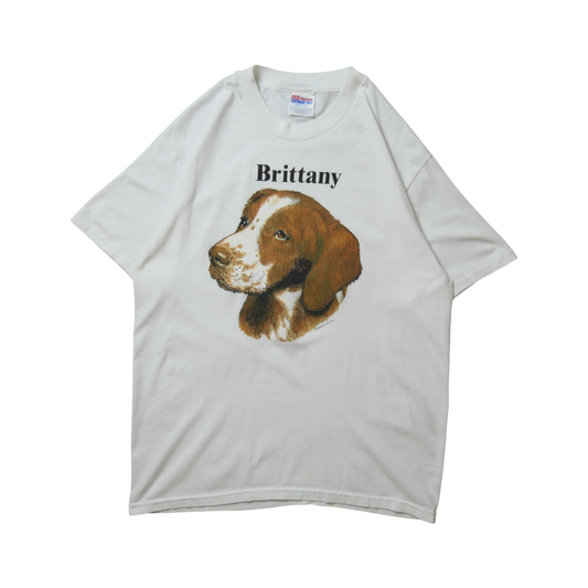 90s Dog Tee "Brittany" -TELETREND COLS-