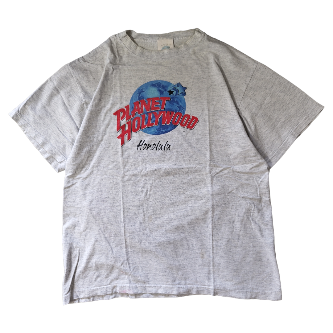 VINTAGE 90s L Print T-shirt -PLANET HOLLYWOOD-