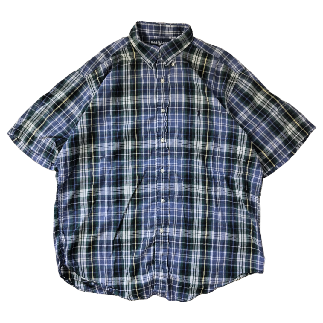 VINTAGE 90s L Button down shirt -RalphLauren-