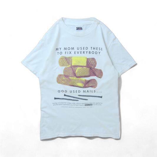 VINTAGE 90s S-M Message Tee -Mom VS. God-