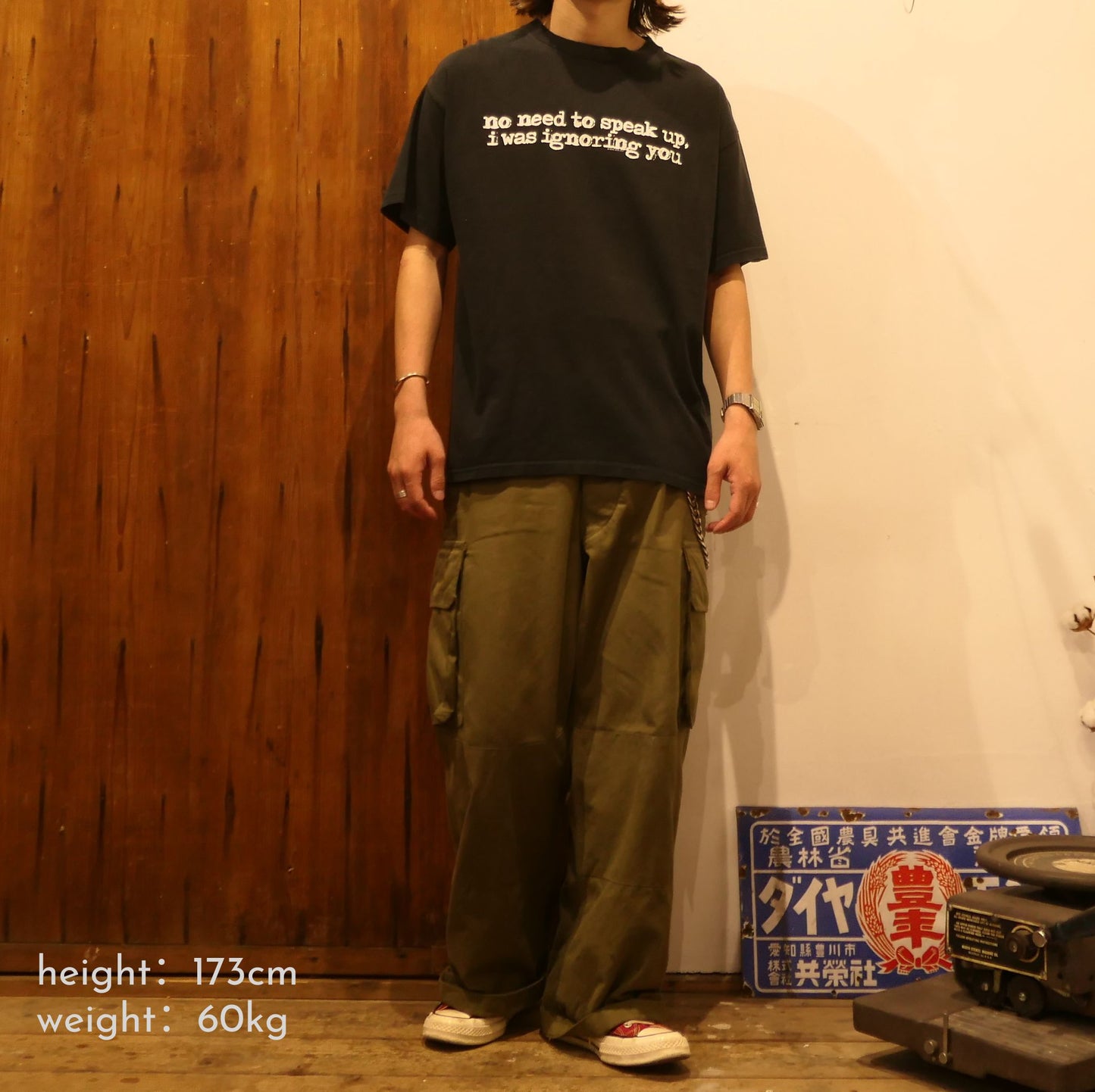 USED L Message Tee -ignoring you-