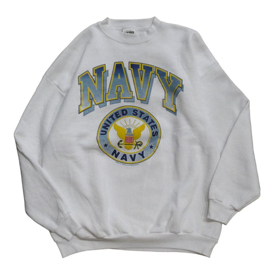 VINTAGE 90s XL Militaly sweat -U.S.NAVY-