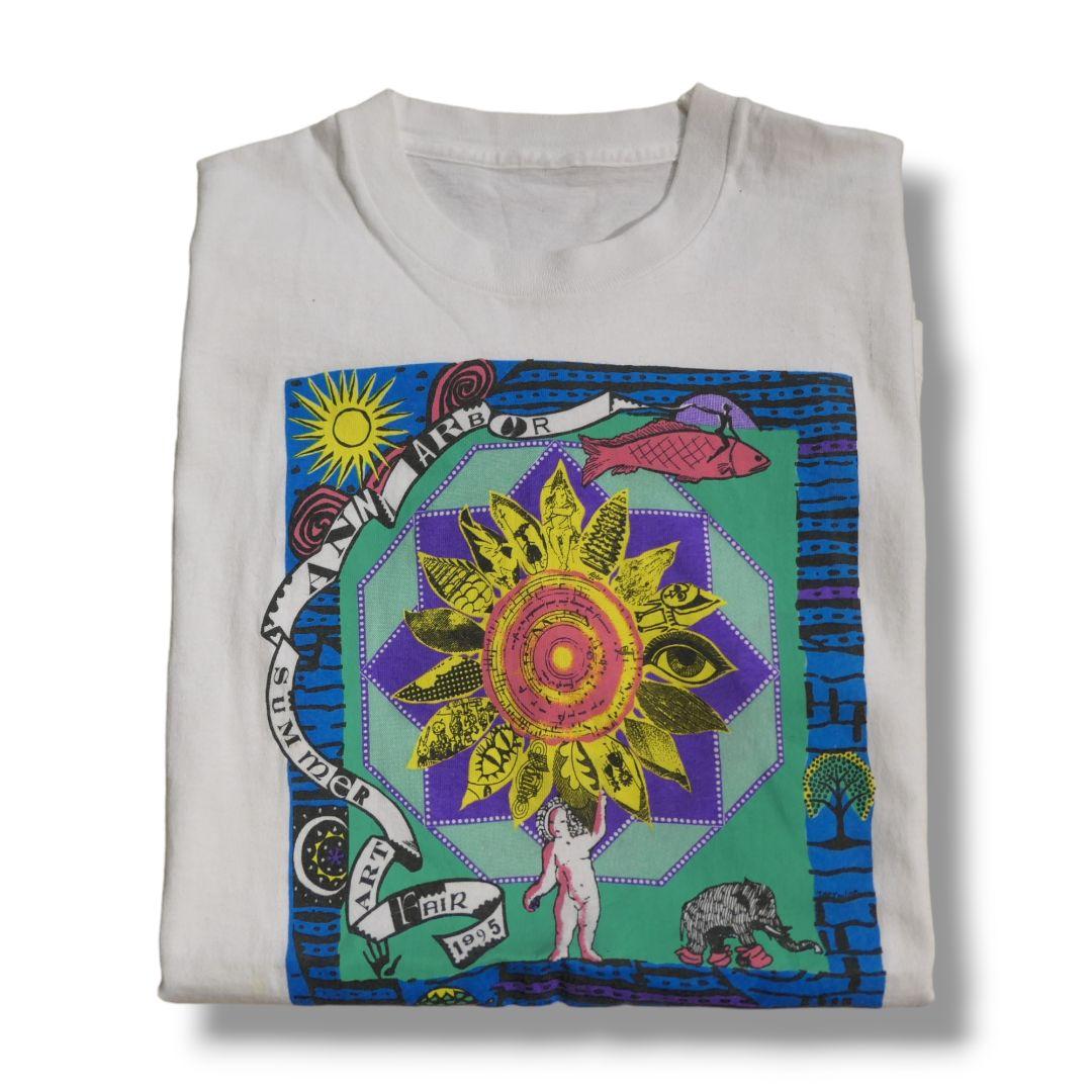 VINTAGE 90s L-XL Art Tee -Summer Art Fair 1995-