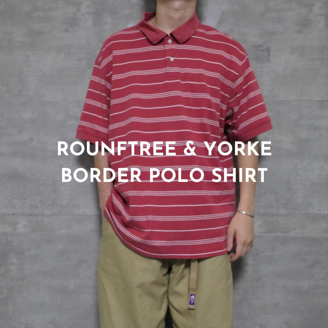 USED XL Border polo shirt -ROUNDTREE & YORKE-