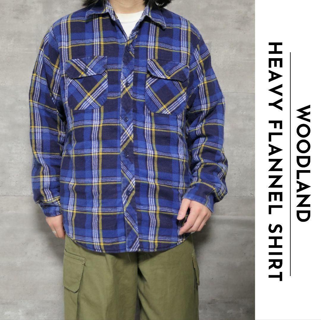 USED L Inner cotton flannel shirt -WOODLAND-