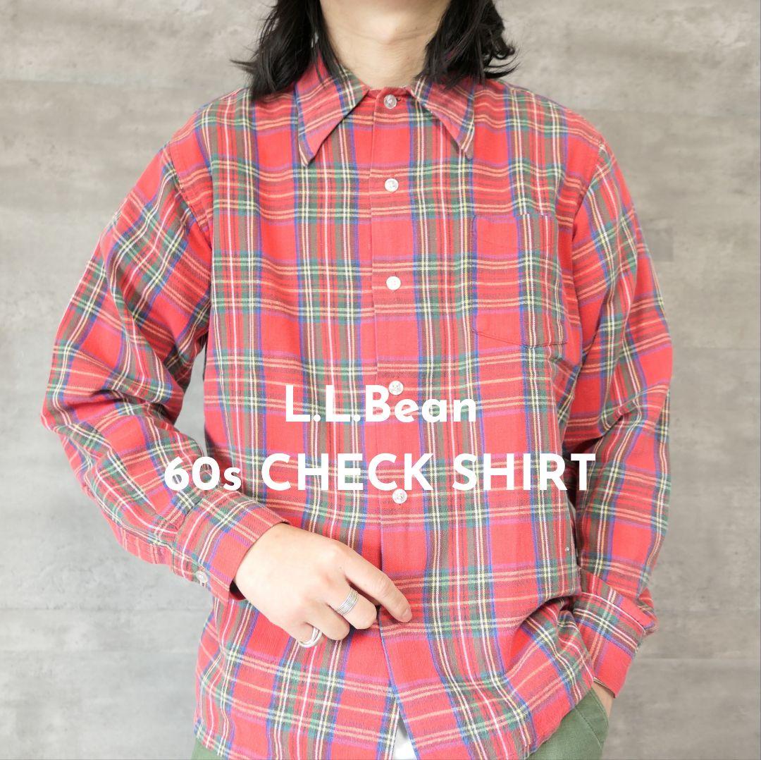 VINTAGE 60s M Check shirt -L.L.Bean-
