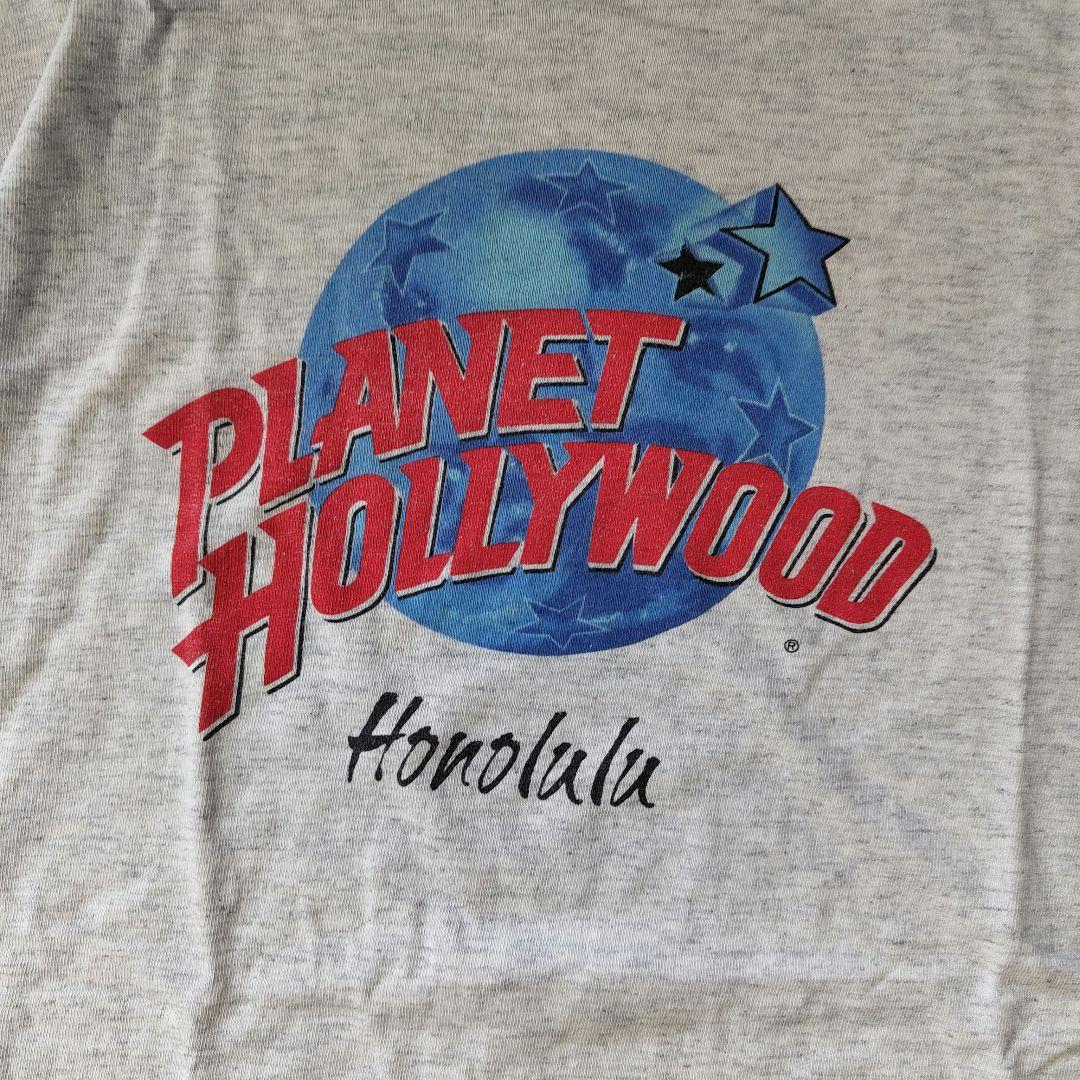 VINTAGE 90s L Print T-shirt -PLANET HOLLYWOOD-