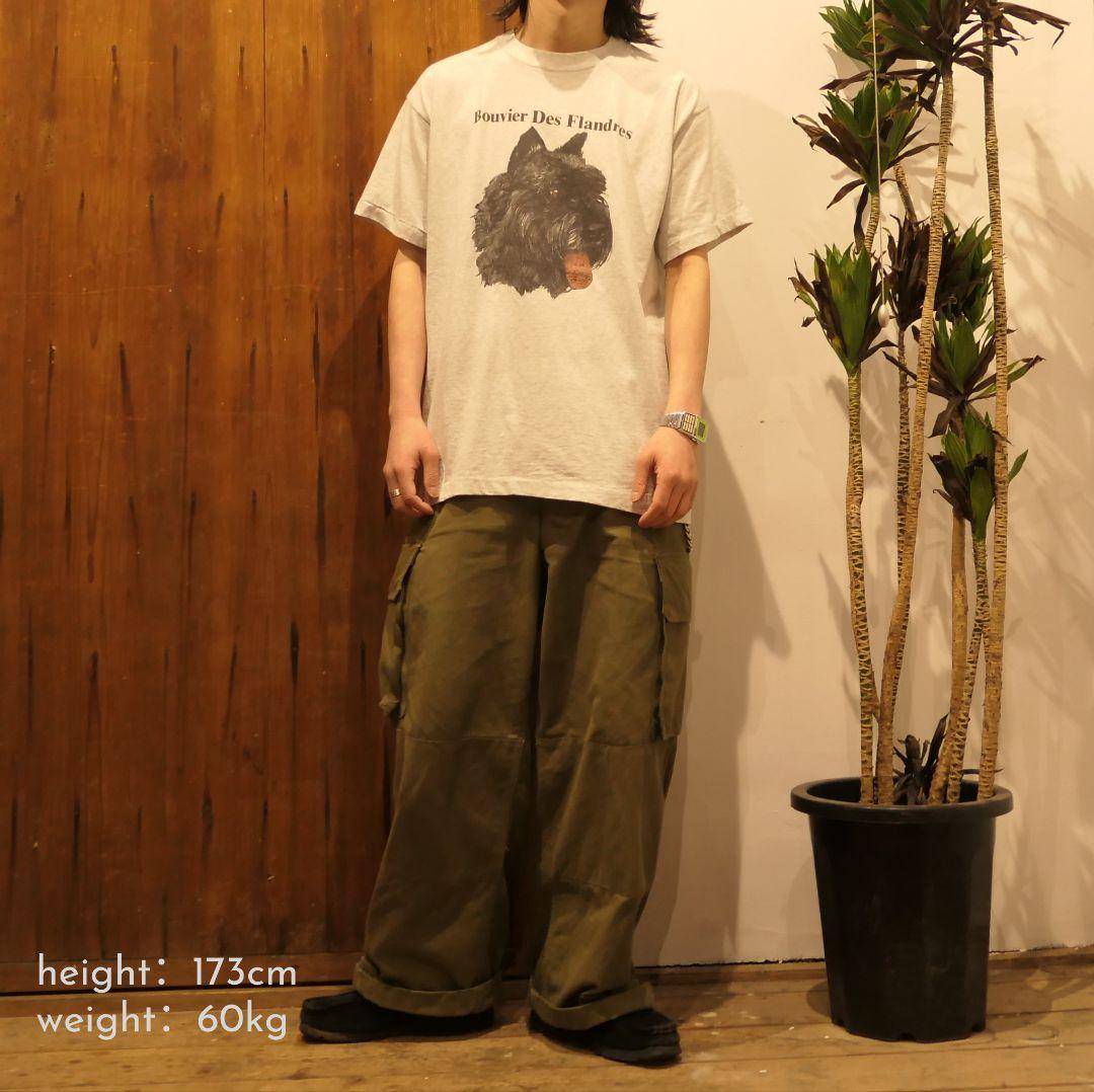 VINTAGE 90s L Dog Print Tee -TELETREND COLS-