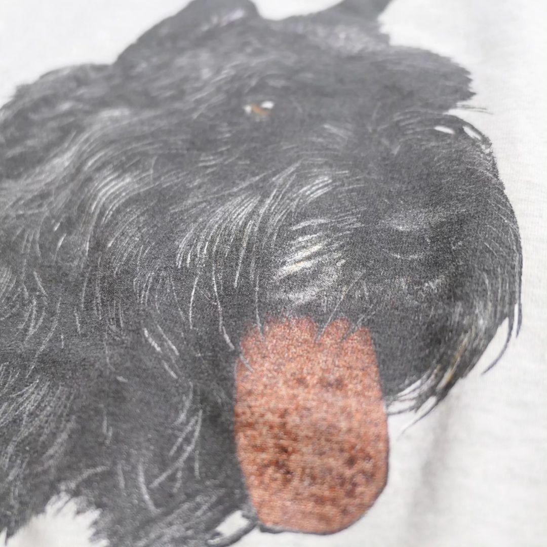 VINTAGE 90s L Dog Print Tee -TELETREND COLS-