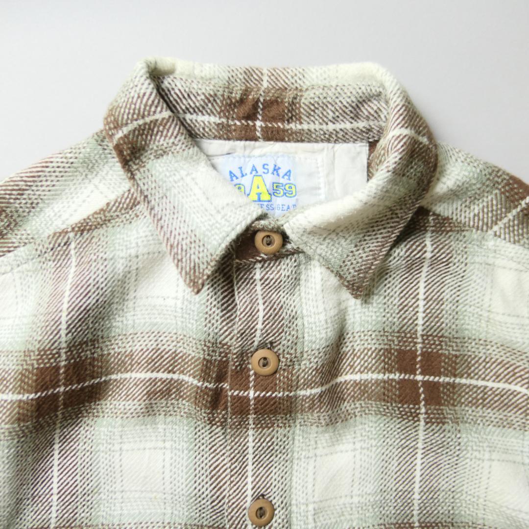 VINTAGE 90s L Heavy Flannel Shirt -ALASKA-