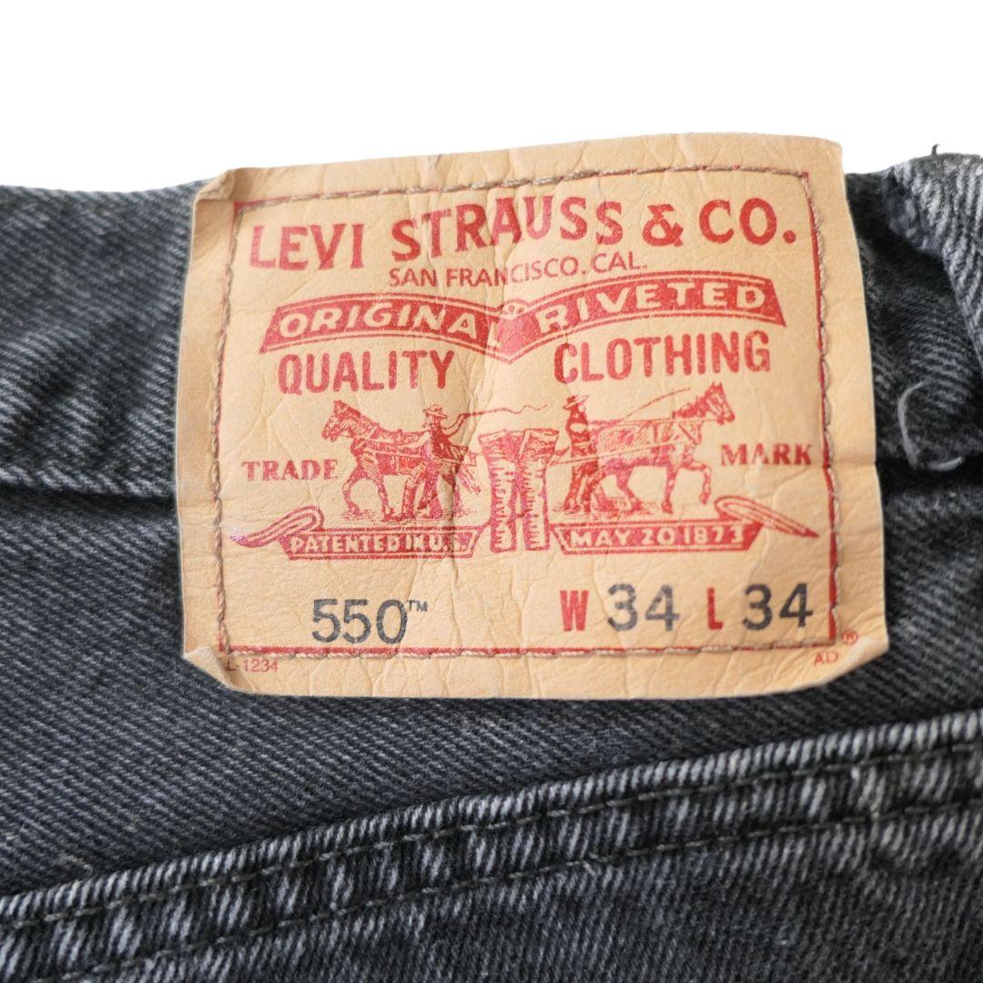 USED 34inch 550 Black denim pants -Levi's