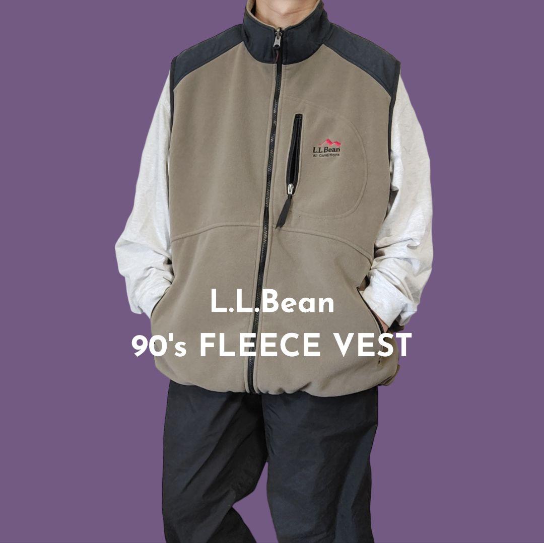 VINTAGE 90s XL Fleece vest -L.L.Bean-