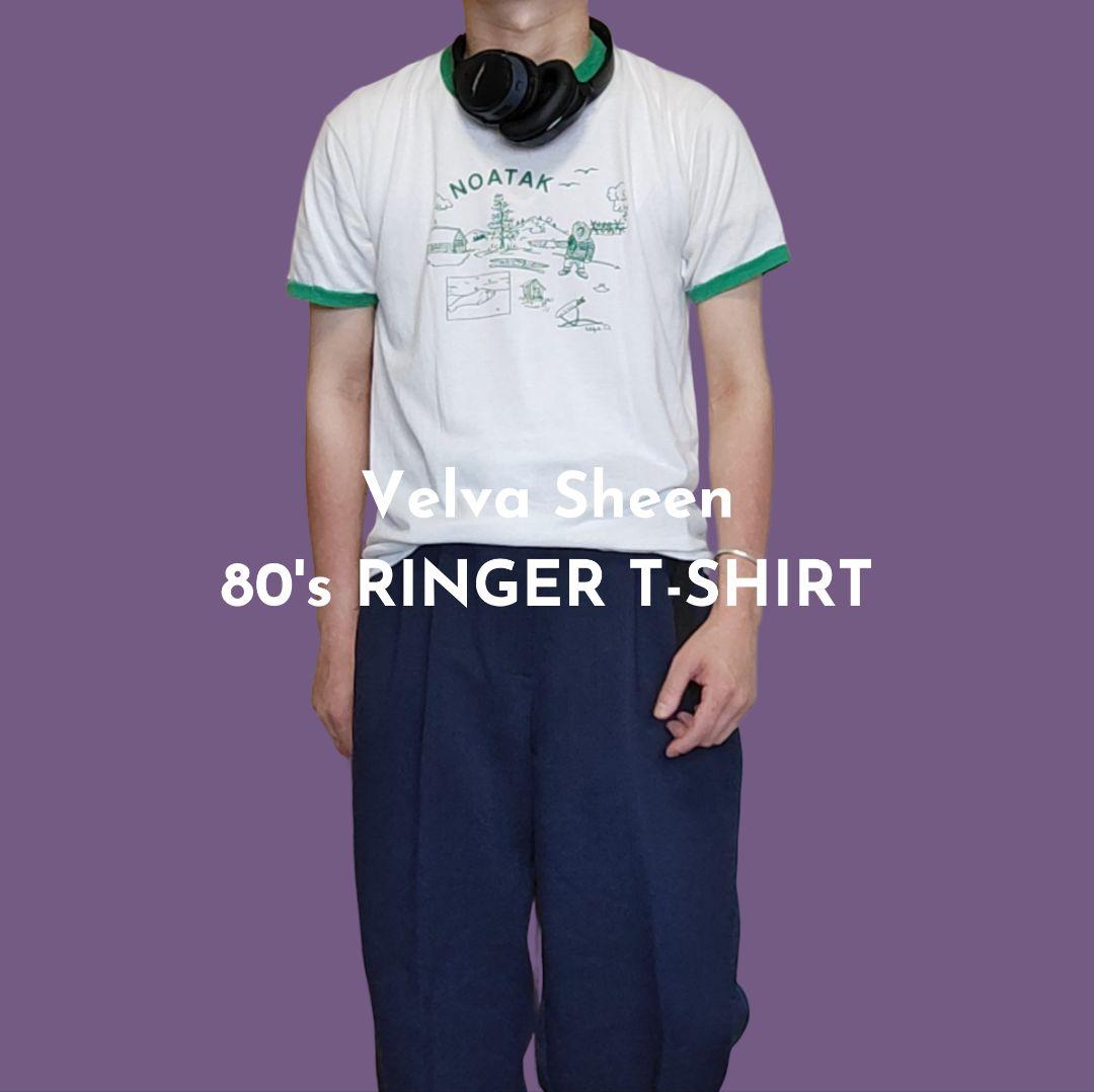 VINTAGE 80s L Ringer T-shirt -VelvaSheen-