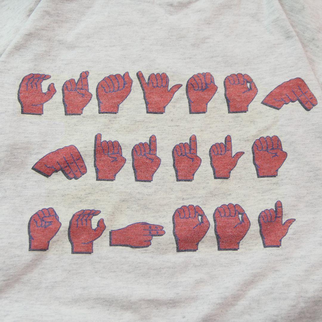 VINTAGE 90s L L/S Sign Language Tee -Crayton Middle School-