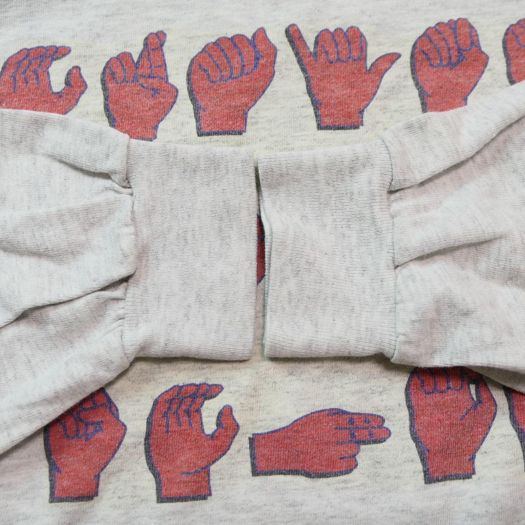VINTAGE 90s L L/S Sign Language Tee -Crayton Middle School-