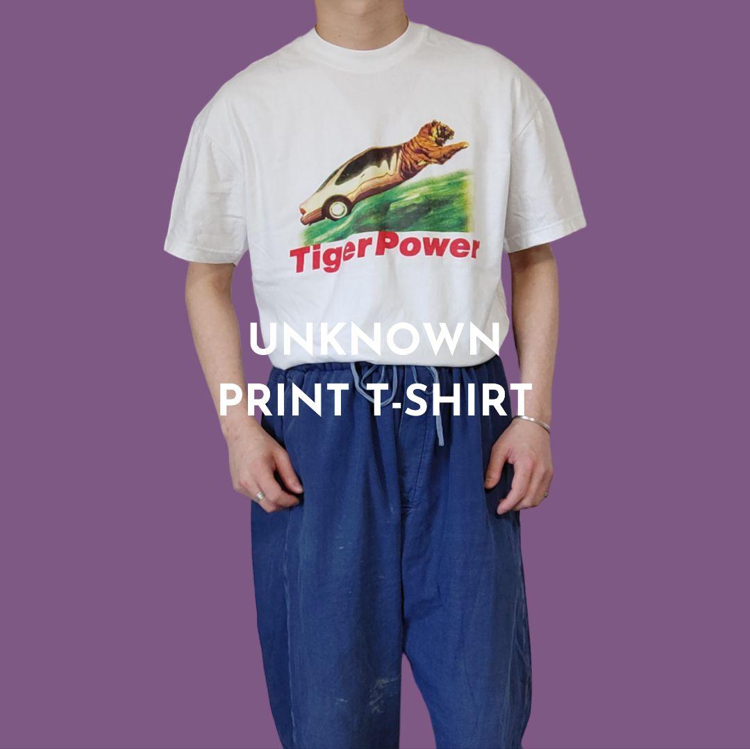 [UNKNOWN] Tiger Print T-shirt / M~L