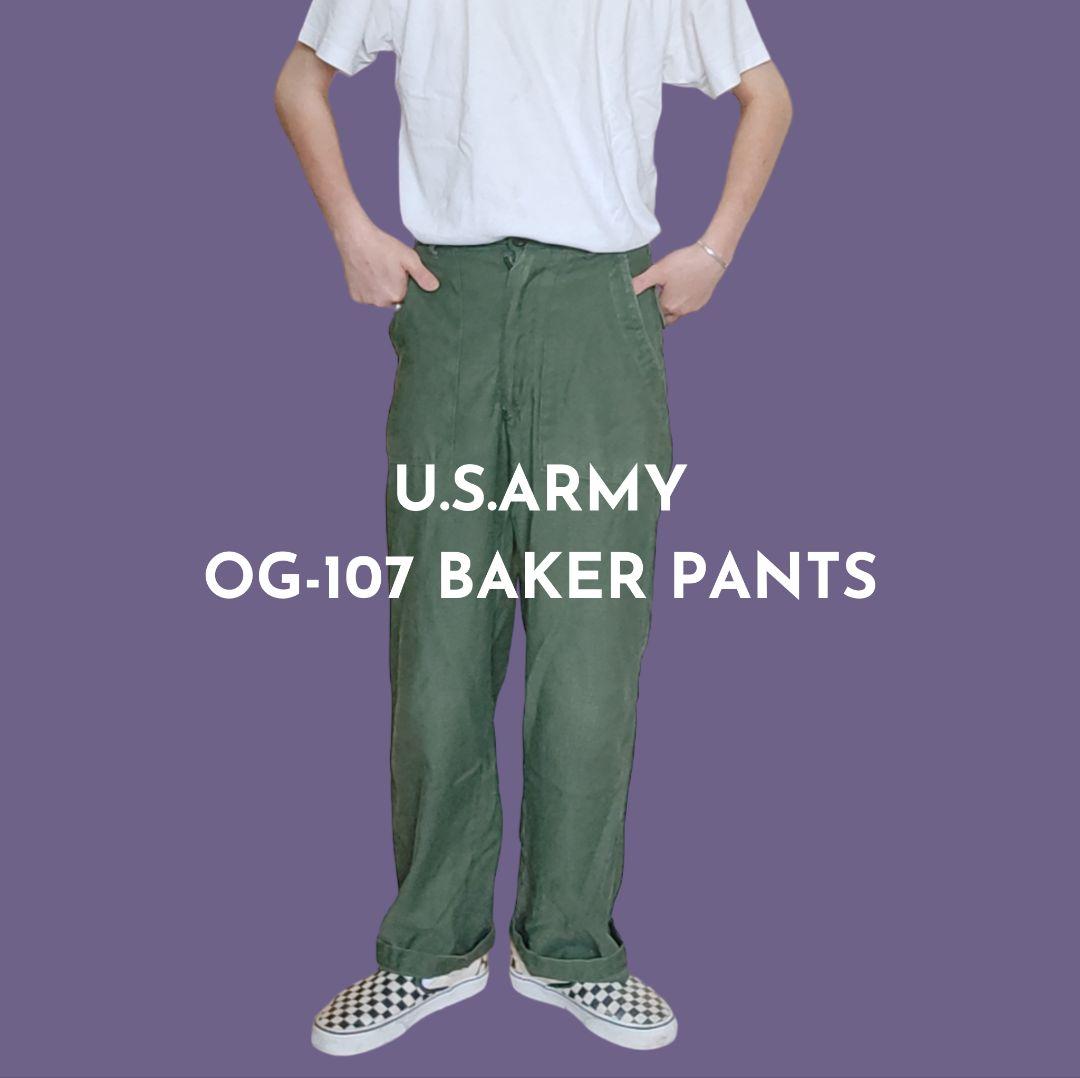 VINTAGE 60-70s 30inch OG-107 Baker pants -U.S.ARMY-