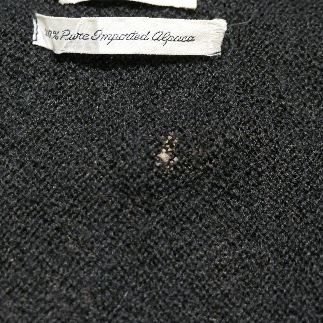 VINTAGE 60-70s M-L Alpaca 100% Knit Cardigan -Kauffman's California-