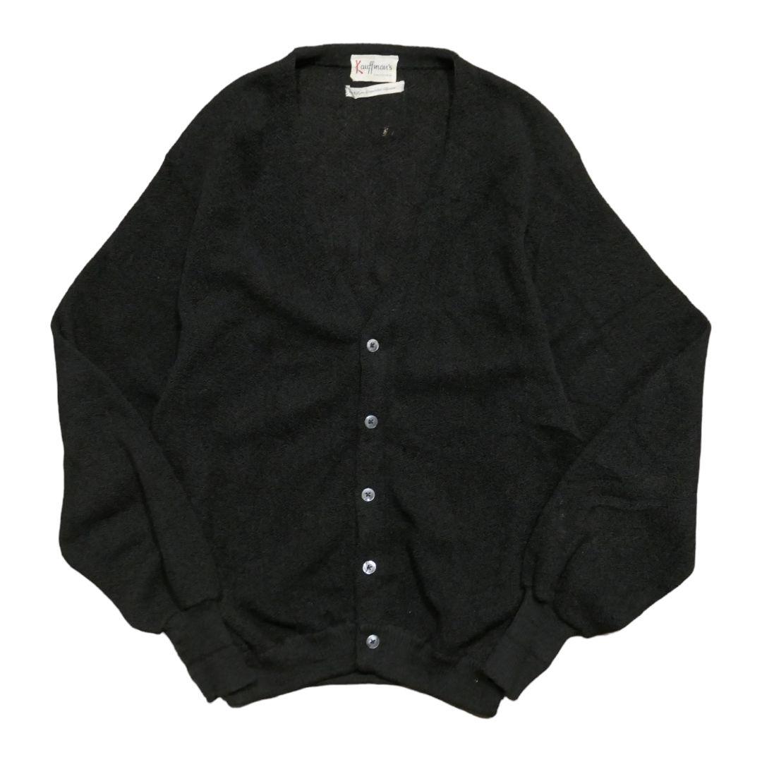 VINTAGE 60-70s M-L Alpaca 100% Knit Cardigan -Kauffman's California-