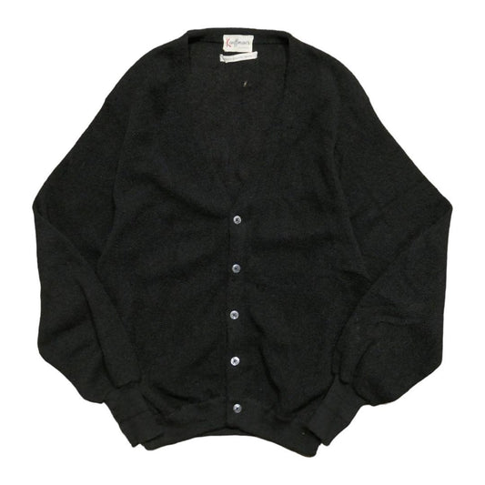 VINTAGE 60-70s M-L Alpaca 100% Knit Cardigan -Kauffman's California-