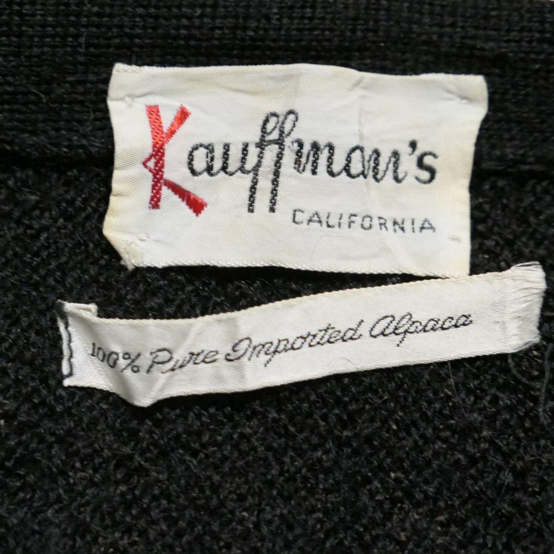 VINTAGE 60-70s M-L Alpaca 100% Knit Cardigan -Kauffman's California-